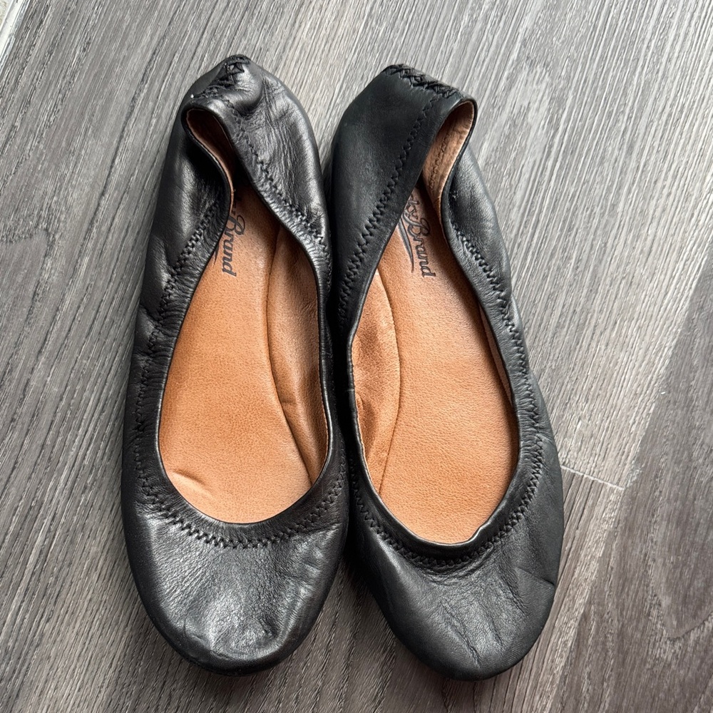 Lucky Brand Black Leather Ballet Flats - Picture 2 of 4